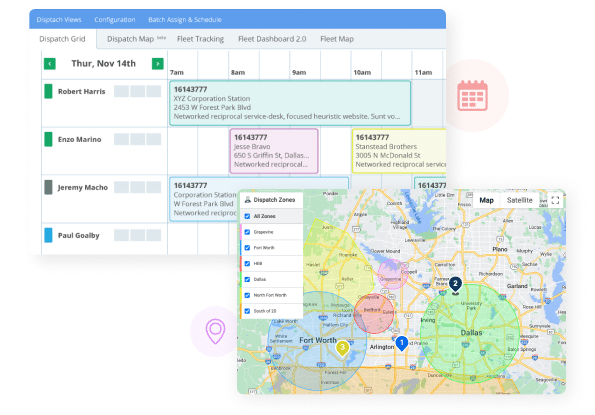 service fusion scheduling and dispatching screenshots